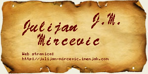 Julijan Mirčević vizit kartica